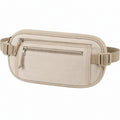 Hüfttasche 30 x 5 x 15 cm aus Textilgewebe Beige mit Reißverschluss und verstellbarem Gurt