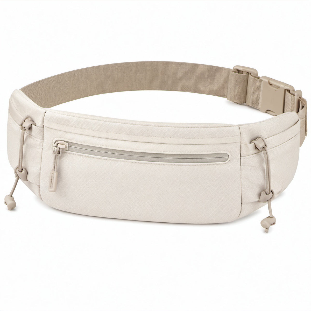 Gürteltasche 33 cm Beige aus Polyester mit Reißverschluss für Alltag
