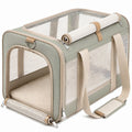 Haustier-Transporttasche 50 x 30 x 30 cm aus Polyester Salbeigrün Beige faltbar mit Netzfenstern