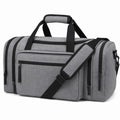 Reisetasche 50 x 25 x 28 cm aus Textilgewebe Grau Schwarz mit Mehrfachfächern