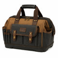 Werkzeugtasche 40 cm aus Canvas in Braun Schwarz mit mehreren Fächern
